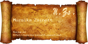 Muzsika Zsinett névjegykártya
